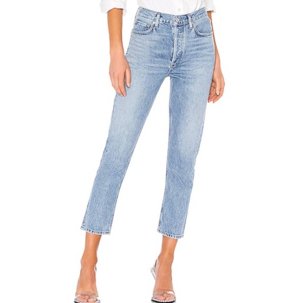 AGOLDE Riley High Rise Straight Crop Jeans
